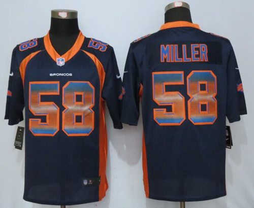 Broncos #58 Von Miller Navy Blue Alternate Men's Stitched NFL Limited Strobe Jersey